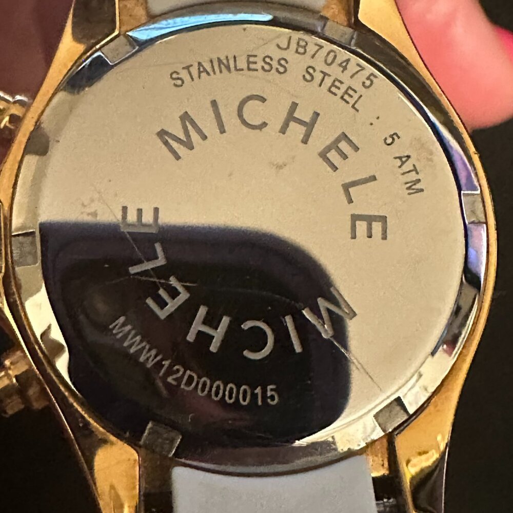Michele Tahitian Jelly Bean Watch - White (MWW12D000015) - BRAND NEW BATTERY - Picture 7 of 14
